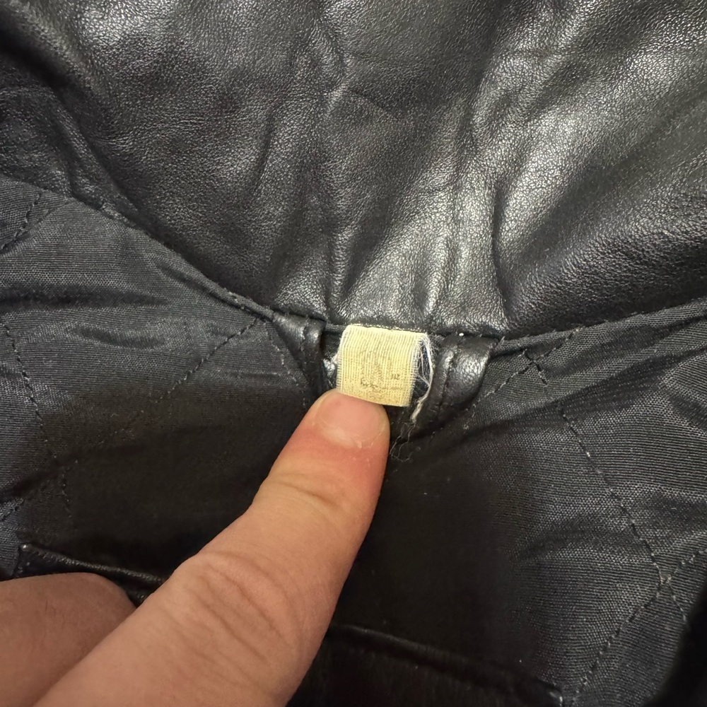 Men's Black Leather Jacket - Picture 3 of 4